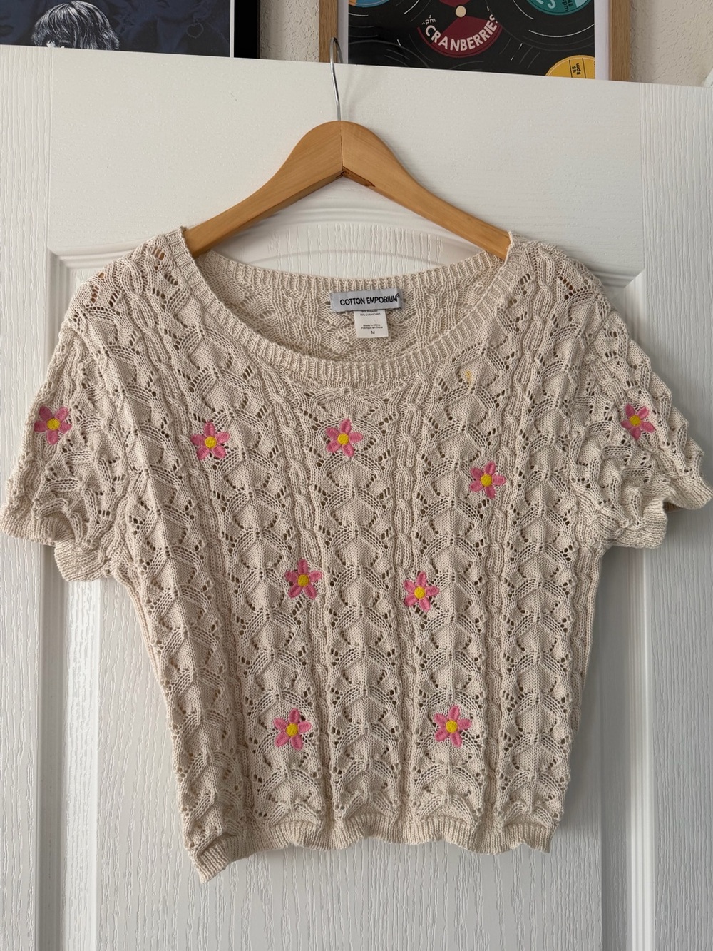 Cotton Emporium Ivory Knit Top medium